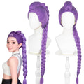 AD ADASTONE Coleta Postiza Trenzada Morada 60cm | Extensión Clip-In Estilo Sirena para Cosplay y Halloween