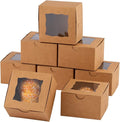 100 piezas de cajas de papel para galletas con ventana, pequeñas cajas de panadería de 10 x 10 x 6 cm, mini cajas para pasteles, cupcakes, postres, donas, fresas de chocolate, caramelos