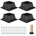 Base para Poste 4x4 Pack de 4 | Tamano Interior 3.6x3.6 | Soportes de Metal Resistentes de Acero Solido con Recubrimiento en Polvo | para Baranda, Pergola y Cerca