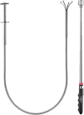 2 Sets de Herramienta de Recoleccion | Iman Telescopico de 25 lb con Clip + Pinza Flexible de 24 Pulgadas | Combo con Recubrimiento de Zinc Antioxidante