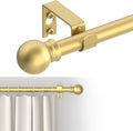 Barra para Cortinas 32-48" Dorada | Metal Resistente 5/8", Decorativa con Soportes Incluidos