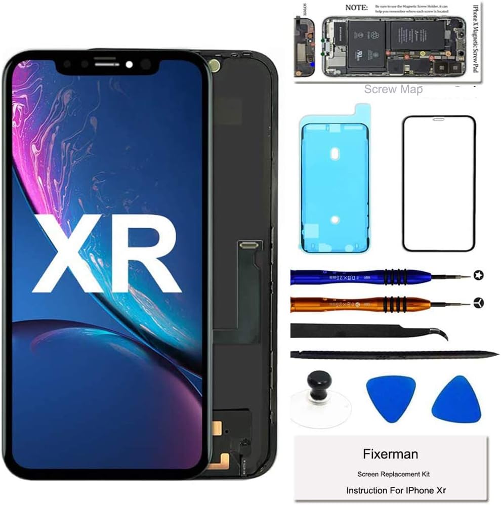 Pantalla de Repuesto para iPhone XR 6.1 Pulgadas LCD con Digitalizador Táctil y Kit de Herramientas – Modelos A1984 A2105 A2106 A2108
