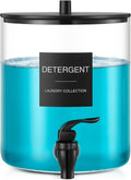 Dispensador de Detergente de Vidrio para Lavandería – 128 oz / 3.5L, Grifo Plástico, Negro, 1 Pieza