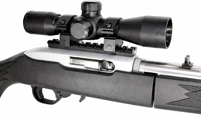 Mira para Rifle 4x32 con Retícula Mil-Dot y Base Incluida – Óptica Compacta de Aluminio Aeronáutico, Tubo de 1 Pulgada, Negro Mate