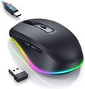 Mouse Jiggler Inalámbrico PEIOUS | Mouse con Movedor Integrado y LED | Recargable | Movimiento Aleatorio Indetectable | Mantiene el PC Activo | Negro