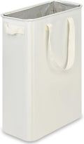 Cesto de ropa delgado efluky, cesto de ropa estrecho con asas, cesto de ropa sucia plegable, contenedor de ropa alto para lavandería, dormitorio universitario y habitación, 48 litros (12,7 galones) Beige