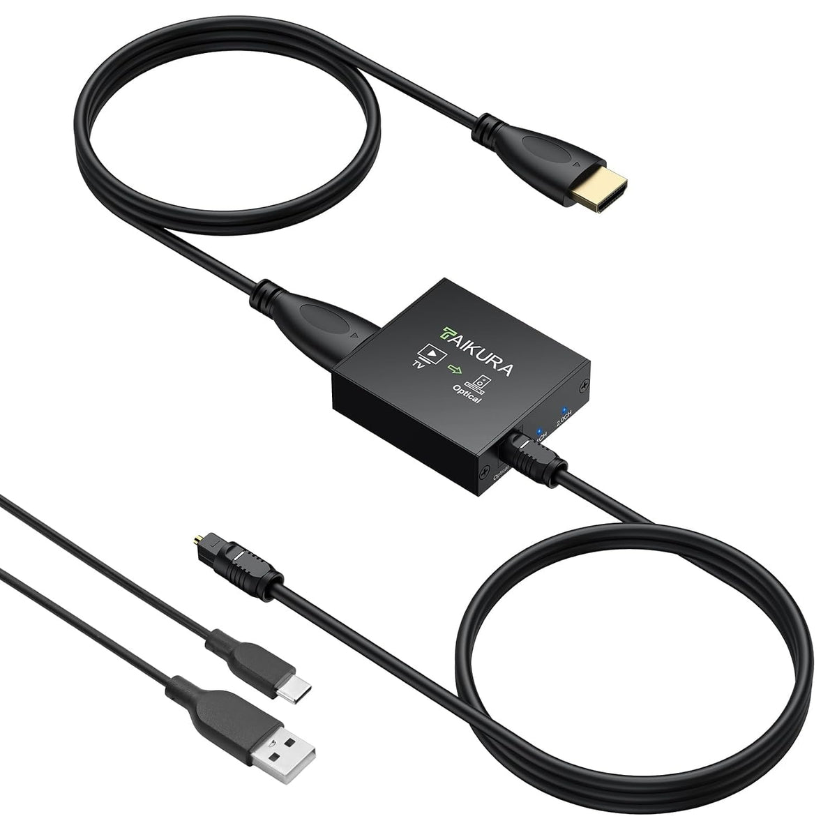 Adaptador HDMI ARC/eARC a Óptico 192KHz 24bit – Soporte PCM 2.0, Dolby 5.1 y DTS 5.1, Plug and Play para TV, Home Theater y Audífonos Inalámbricos