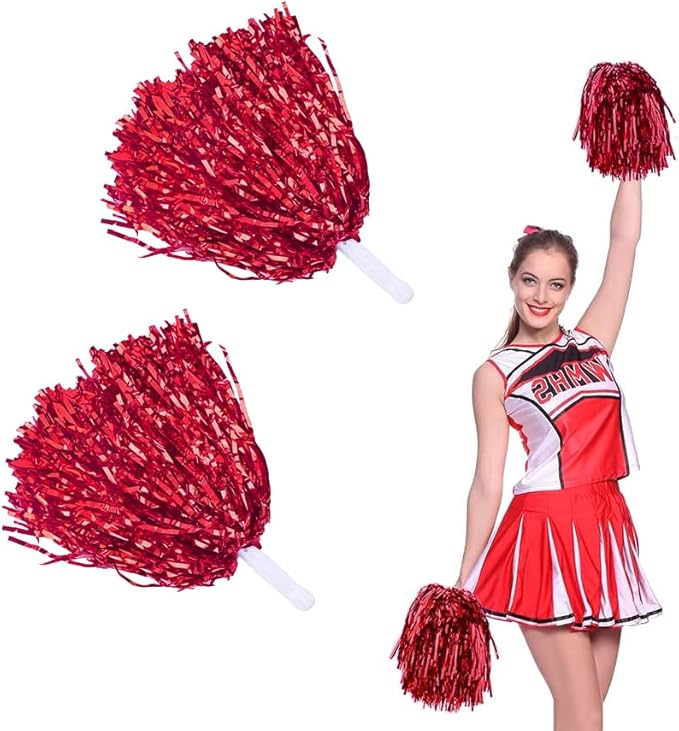 Pompones Animadora de Lentejuelas Metálicas | Niños y Adultos | Cheerleading Pom Pom | NOTA IMPORTANTE: EL SET ES 4
