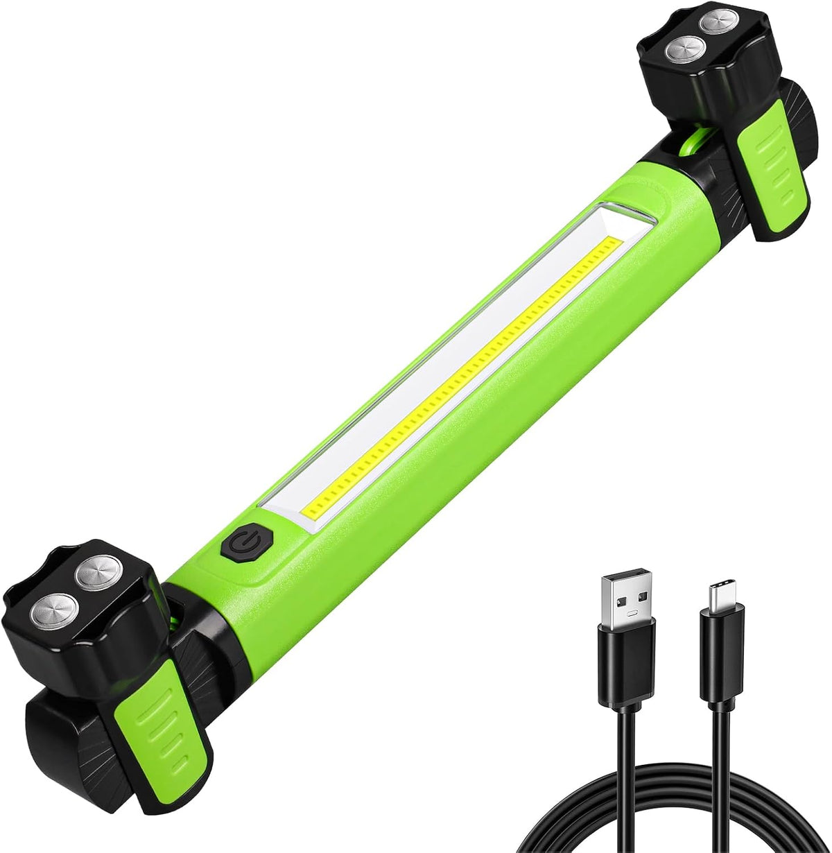 Luz de trabajo, luces LED brillantes de 2500 lúmenes, luz de trabajo magnética recargable de 5200 mAh para debajo del capó con ganchos, luz mecánica inalámbrica alimentada por batería para reparación/inspección/garaje/taller/emergencias de automóviles.