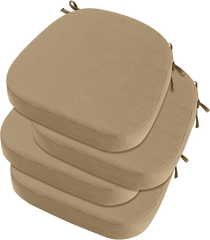 Juego de 4 cojines para sillas de exterior idee-home, 48 x 48 cm, con forma de D