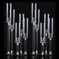 2 Candelabros Acrílicos para Centro de Mesa | 5 Brazos Transparentes para Velas | Soportes para Bodas, Baby Shower y Decoración | Para Vela LED 0.8