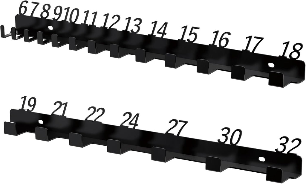 SOLO CONTIENE 2 UNIDADES COMO SE MUESTRA EN LA SEGUNDA IMAGEN  )Vakonyx Organizador de Llaves de Pared de Metal | Soporte de Herramientas Multi-Tamano con Sistema Numerado para Casa y Garaje, para 20 Llaves (6mm a 32mm)
