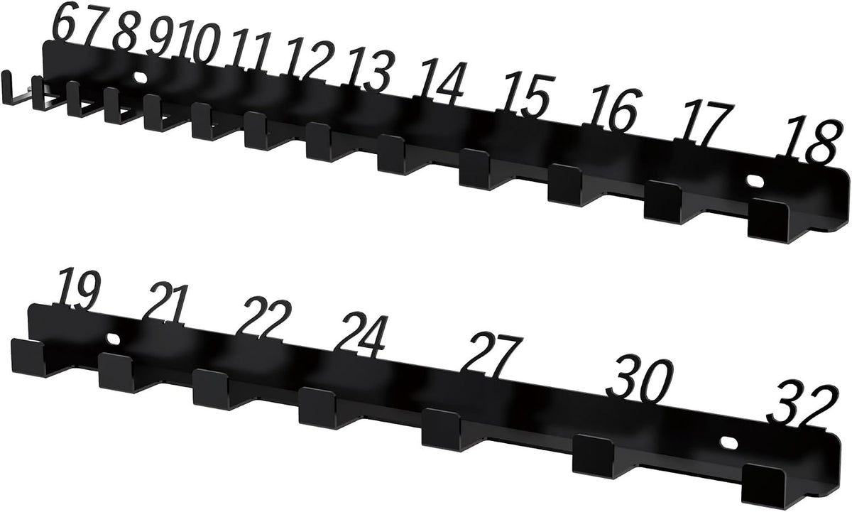 SOLO CONTIENE 2 UNIDADES COMO SE MUESTRA EN LA SEGUNDA IMAGEN  )Vakonyx Organizador de Llaves de Pared de Metal | Soporte de Herramientas Multi-Tamano con Sistema Numerado para Casa y Garaje, para 20 Llaves (6mm a 32mm)