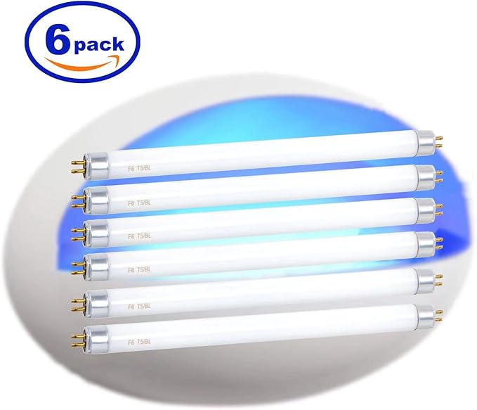 Celiwace Paquete de 6 bombillas de repuesto UVA-BL T5 6W 32050 F6T5/BL Tubo de luz fluorescente de 6 vatios para DynaTrap DT2000XL, DT2000XLP y DT3012,