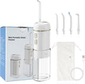 USADO-Hibbent Irrigador Bucal Portátil Inalámbrico | 3 Modos y 4 Boquillas | IPX7 Recargable para Viaje y Ortodoncia