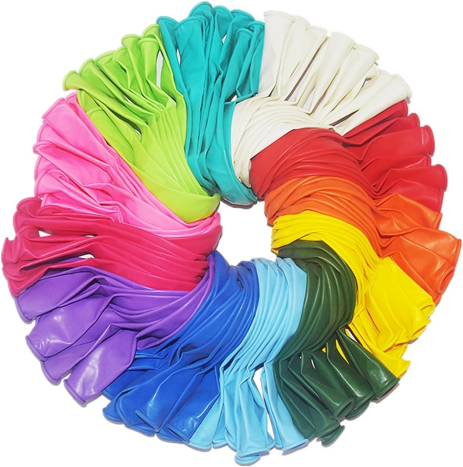 Paquete 400 Globos Arcoíris 30.5 cm Látex Multicolor 12 Tipos Coloridos Granel Cumpleaños Boda Baby Shower Aniversarios Fiesta