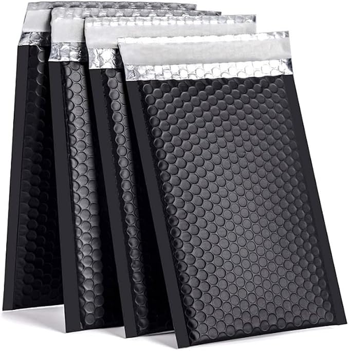 bolsas de burbujas de aluminio negro, sobres de burbujas negras, bolsas de regalo negras, sobres de envío acolchados
