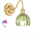 Aplique de Pared Vintage Recargable | Pantalla Tulipán Verde | RGB + Control Remoto