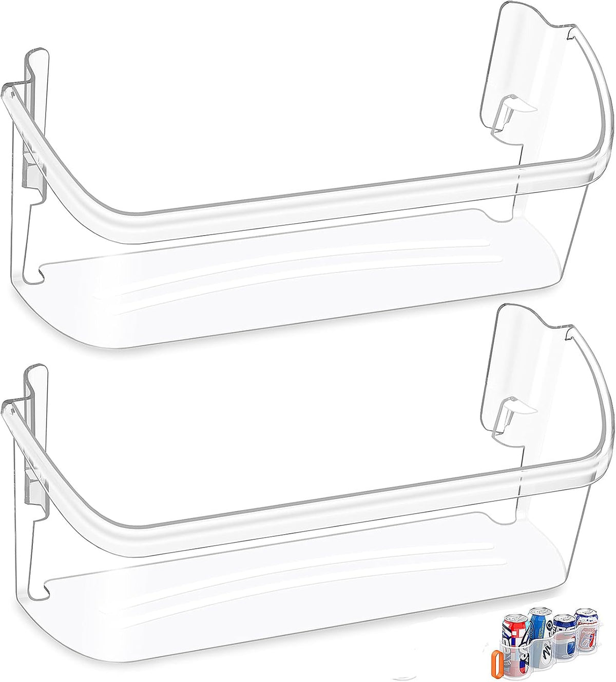 [PAQUETE DE 2] Estante de puerta de refrigerador mejorado 242126602 Reemplazo de estante de puerta Frigidaire -LFSS2612TF0 LFSS2612TF4 Piezas de estante inferior de puerta Frigidaire 2421266 PS12364199 Estantes