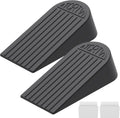 Topes de puerta extragrandes de goma - Paquete de 2, color negro. Tope de puerta grande de 4,8 cm (1,9 pulgadas) para la parte inferior de las puertas. Tope de puerta para puertas resistentes, para uso comercial y doméstico, con soporte autoadhesivo.
