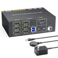 KVM Switch para 3 Monitores 4K@60Hz — USB-C HDMI, 1 Laptop y 1 Desktop, Docking Station, 4 USB 3.0, Carga PD 87W