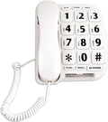 JeKaVis JF11W Big Button Phone for Seniors Home Phone Corded Landline Phone for Elderly Amplified Telephone for Hearing Impaired Aid Telephones with Loud Speakerphone Desktop Telephone
