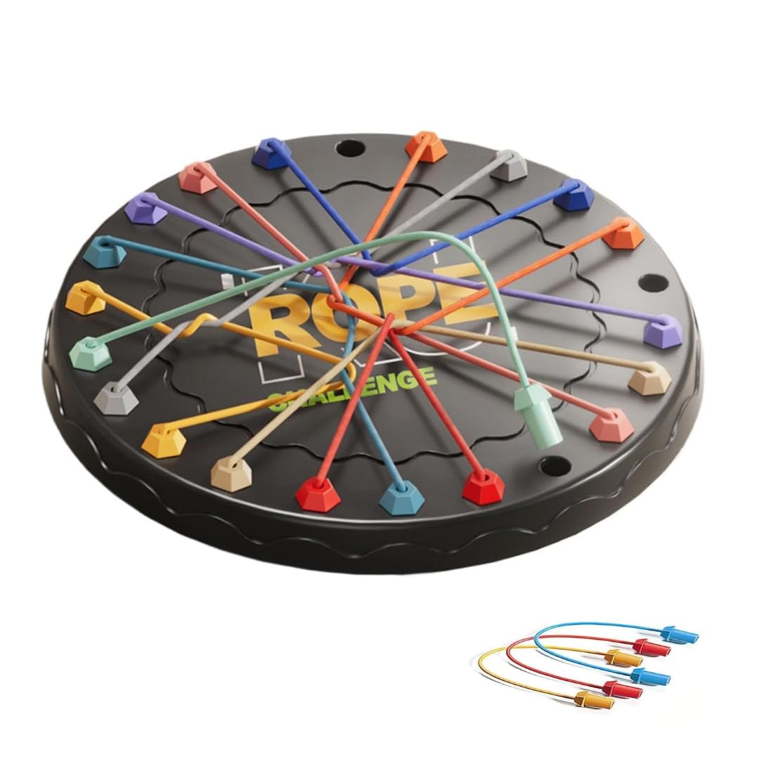 Juego de mesa Desafío de Cuerdas, Rompecabezas Interactivo con 10 Cuerdas Elásticas, Juego Familiar, Juego Familiar para Estimular la Inteligencia para Niños de 3 AÑOS en adelante
