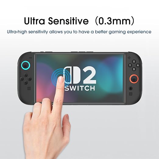 amFilm Protector de pantalla de vidrio templado para Nintendo Switch 2 7.9" 2025 (paquete de 2), acabado mate