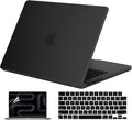 Funda EooCoo compatible con MacBook Pro de 14 pulgadas M5 2026-2021 M4 M3 M2 M1 Pro/Max Chip, agarre mate, resistente a golpes, carcasa rígida con protector de teclado y protector de pantalla - Negro espacial