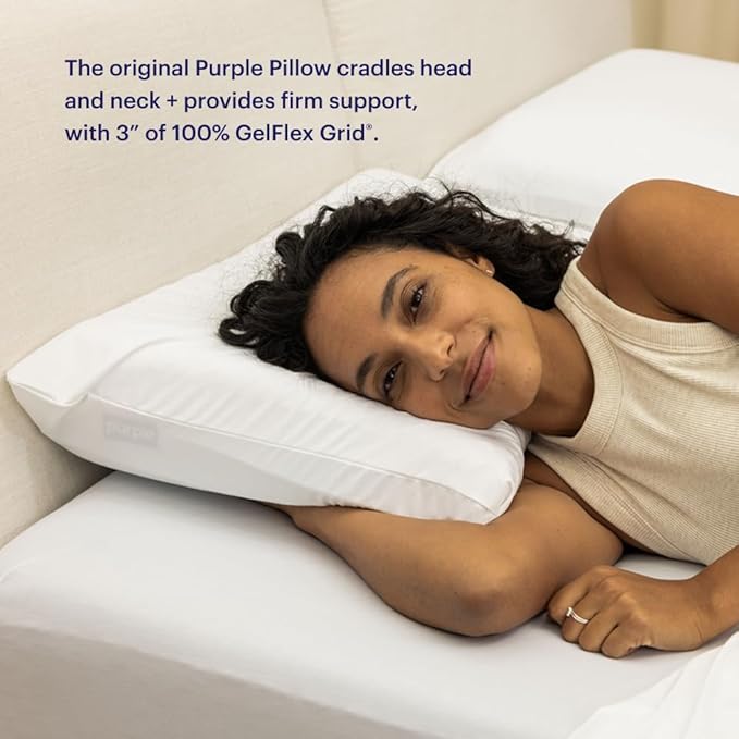Purple Almohada - Rejilla GelFlex, soporte ergonómico de enfriamiento para personas que duermen de lado, espalda, boca abajo
