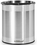 Hillbond Soporte de utensilios de acero inoxidable para encimera de cocina con divisor extraíble, soporte de utensilios de metal de 6.9 x 7.5 pulgadas para encimera, espátula giratoria de 360°