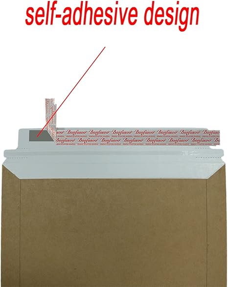 Bonfasvo Paquete de 30 sobres rígidos de 6.25 x 8.25 pulgadas, color marrón, autosellados, planos, cartón kraft sin doblar, para despegar y sellar para documentos, fotos, papeles, archivos CD