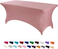Peomeise Mantel de Spandex Elastico Rectangular, Pack de 1, 6 pies | Cubierta Ajustada para Mesa (Rosa Palo, 6 pies)