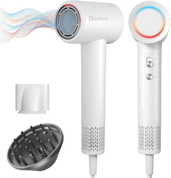 Secador de Pelo Doxivo con Difusor | 1500W, Iónico, Silencioso 56dB