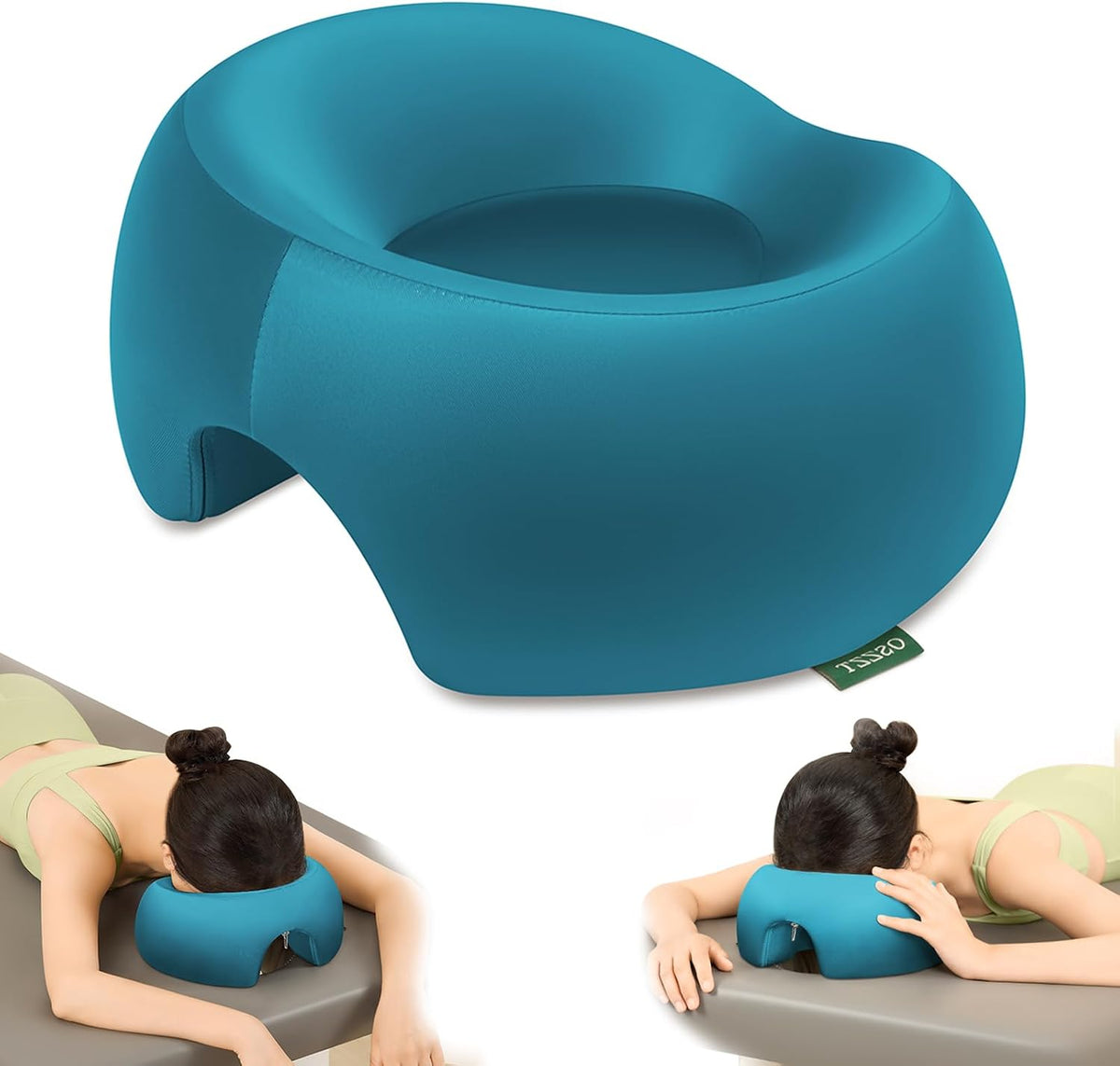 Almohada de masaje propensa de espuma viscoelástica, almohada ergonómica para mesa de masaje, dormir en casa y recuperación poscirugía, cómoda boca abajo para dormir y uso en el spa (azul Klein)