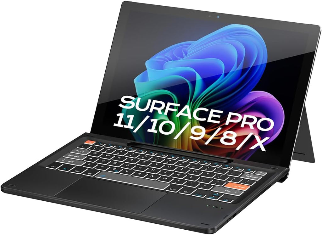 Teclado Doohoeek para Surface Pro 11/10/9/X de 13 pulgadas, Bluetooth con panel táctil y teclas iluminadas, compatible con Surface Pro Copilot+ de 13 pulgadas. Lápiz y tabletas no incluidos. Recargable mediante cable USB-C. 