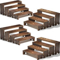 Juego de 4 soportes de exhibición grandes de madera escalonados para eventos de proveedores, organizador de perfumes apilables, soporte de colonia para hombres y mujeres, soporte de cupcakes y postres
