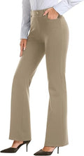 Stelle - Pantalones de vestir con corte bota para mujer,pantalones de negocios casuales con bolsillos, de tiro alto, regulares, para oficina