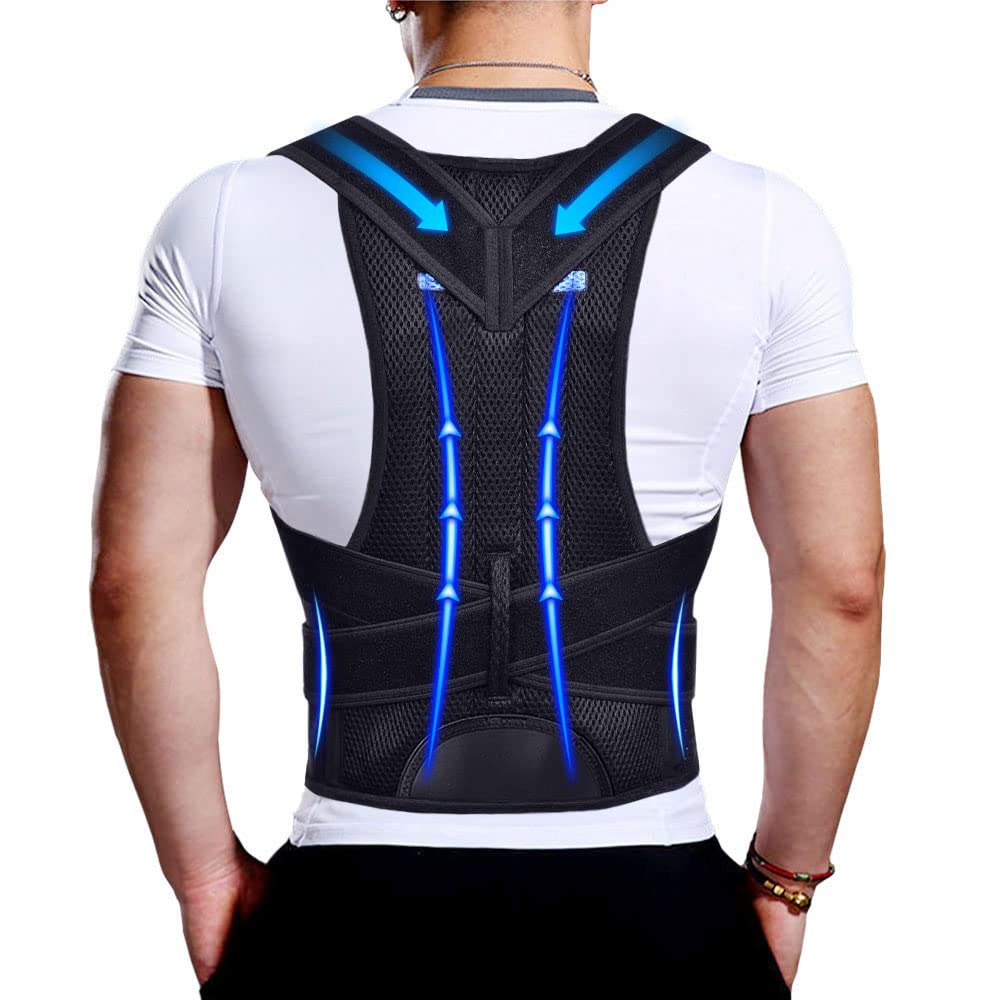 Upgraded Posture Corrector Back Brace for Men and Women, Lumbar Support for Posture Improving and Pain Relief, Full Back Support for Neck, Shoulder, Waist Pain