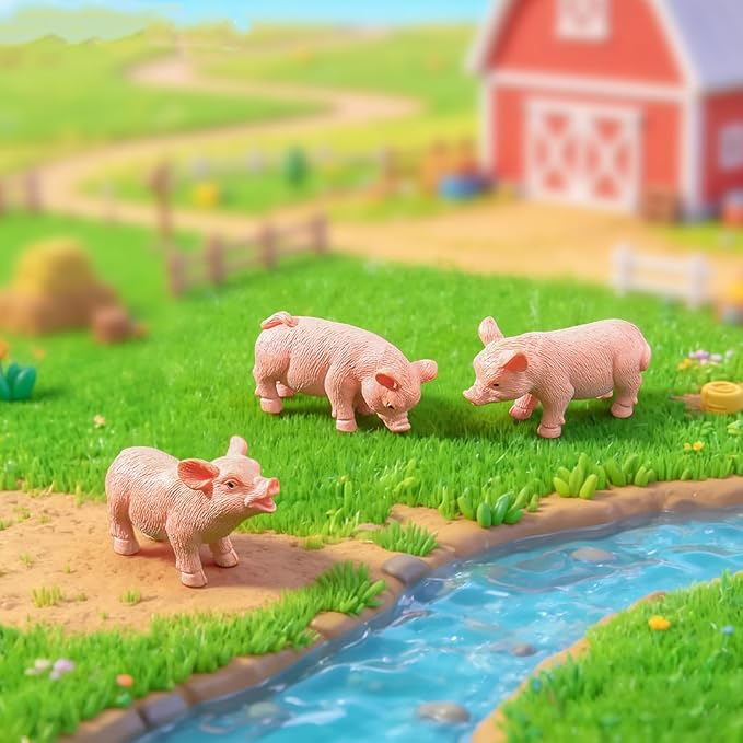 Set de 11 Figuras de Cerdito en Miniatura | Decoración de Pasteles, Jardín de Hadas y Escritorio