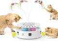 Juguete Interactivo para Gatos Potaroma 3 en 1 — Mariposa, Pluma Móvil y Varita Recargable para Interior