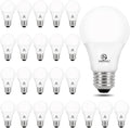 Energetic - Paquete de 24 bombillas LED equivalentes a 60 W, color blanco cálido A19 3000K, base E26, no regulable, 8 W 760 lm, certificación ETL