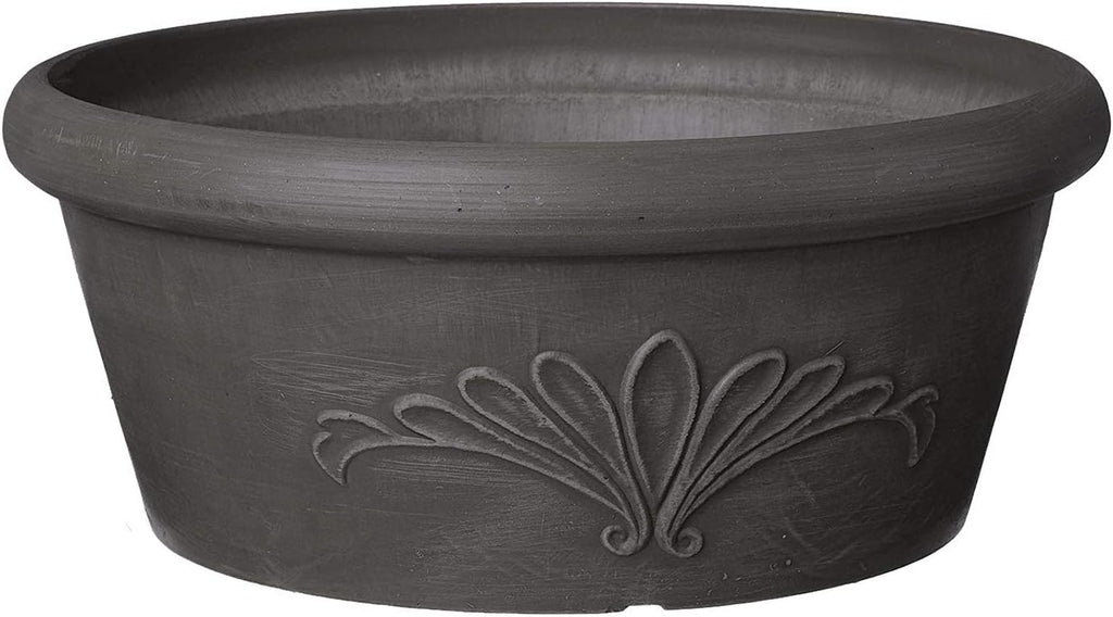 Maceta Bulb Pan Arcadia Garden Products 8"x3" Carbón Oscuro — Compuesto Plástico, Piedra y Madera