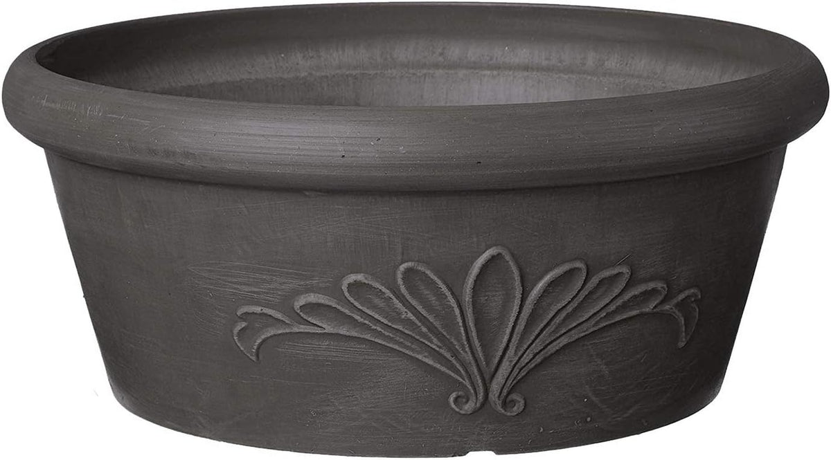 Maceta Bulb Pan Arcadia Garden Products 8"x3" Carbón Oscuro — Compuesto Plástico, Piedra y Madera