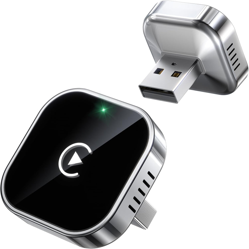 Teeran Wireless CarPlay Adapter 2025 Upgrade Wired CarPlay to Wireless, Mini Cube Design for Cars with Built-in Wired Apple CarPlay Plug and Play Easy Use Fast Stable Connection Car Play for iPhone