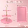 Set Expositor de Postres NAXIHOPT – 2 Torres para Cupcakes 3 Niveles y 2 Bandejas Rosadas (Solo Incluye 2 Bandejas)
