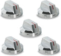Perillas de repuesto para estufa Nagaros Original-Spec DG94-04167X, compatibles con estufas y hornos de gas Samsung NX60A6511SS, NX60A6711SS y NX60A6751SS, con ajuste preciso y acabado cepillado (paquete de 5).