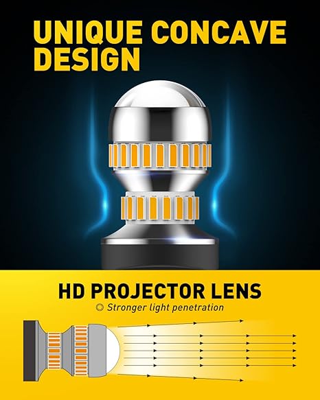 AUXITO Luces direccionales LED 7443 7440 T20 7440A bombillas LED ámbar amarillo brillante 7441 7444 7444NA W21W luces LED de repuesto para luces intermitentes delanteras y traseras (paquete de 2)