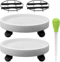 Base con Ruedas para Plantas YUFDA 2 Piezas 12.4 Pulgadas | Soporte Móvil para Macetas Pesadas | Bandeja Rodante Resistente | Interior y Exterior | Blanco