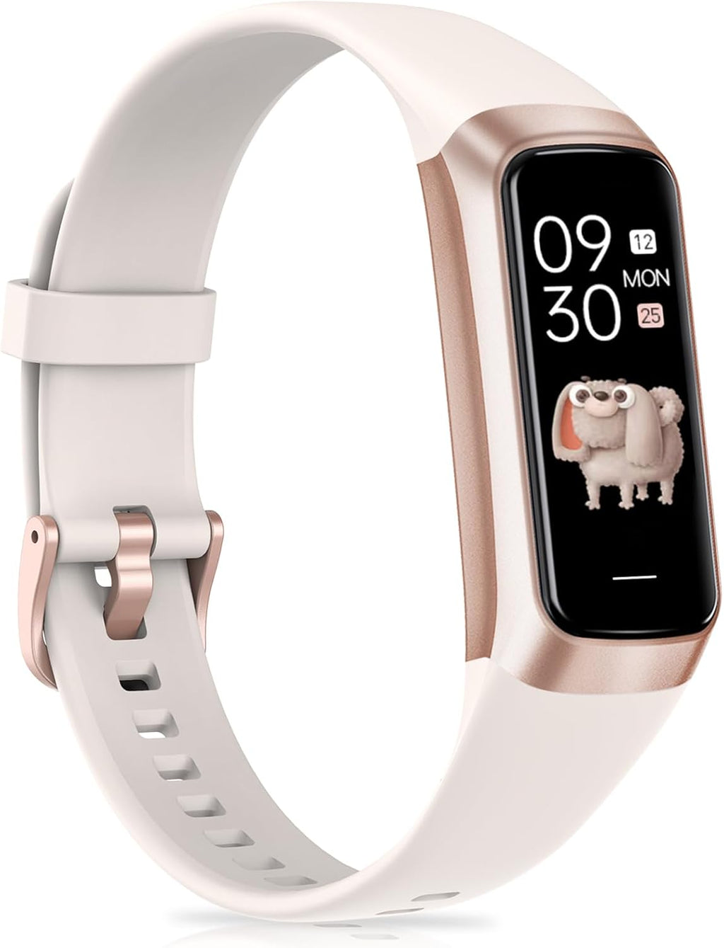 Moremore Fitness Tracker with Heart Rate, Sleep Tracking, Pedometer, Step Tracker with 1.1" AMOLED Screen, Waterproof Fitness Watch for Android iPhones Men Women, Beige